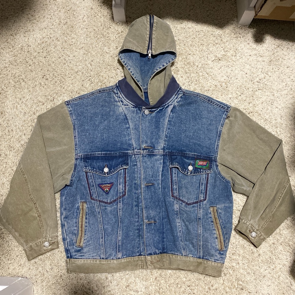 Vintage Hooded Denim Jean Jacket